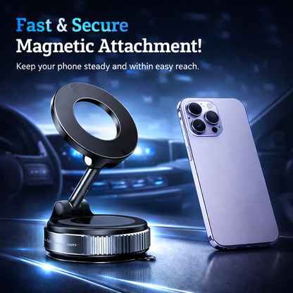 Car Mount Electric Vacuum Magnetic Holder Foldable Strong Suction Stand for Cell Phone for Iphone 12 13 14 15 16 Live Streaming