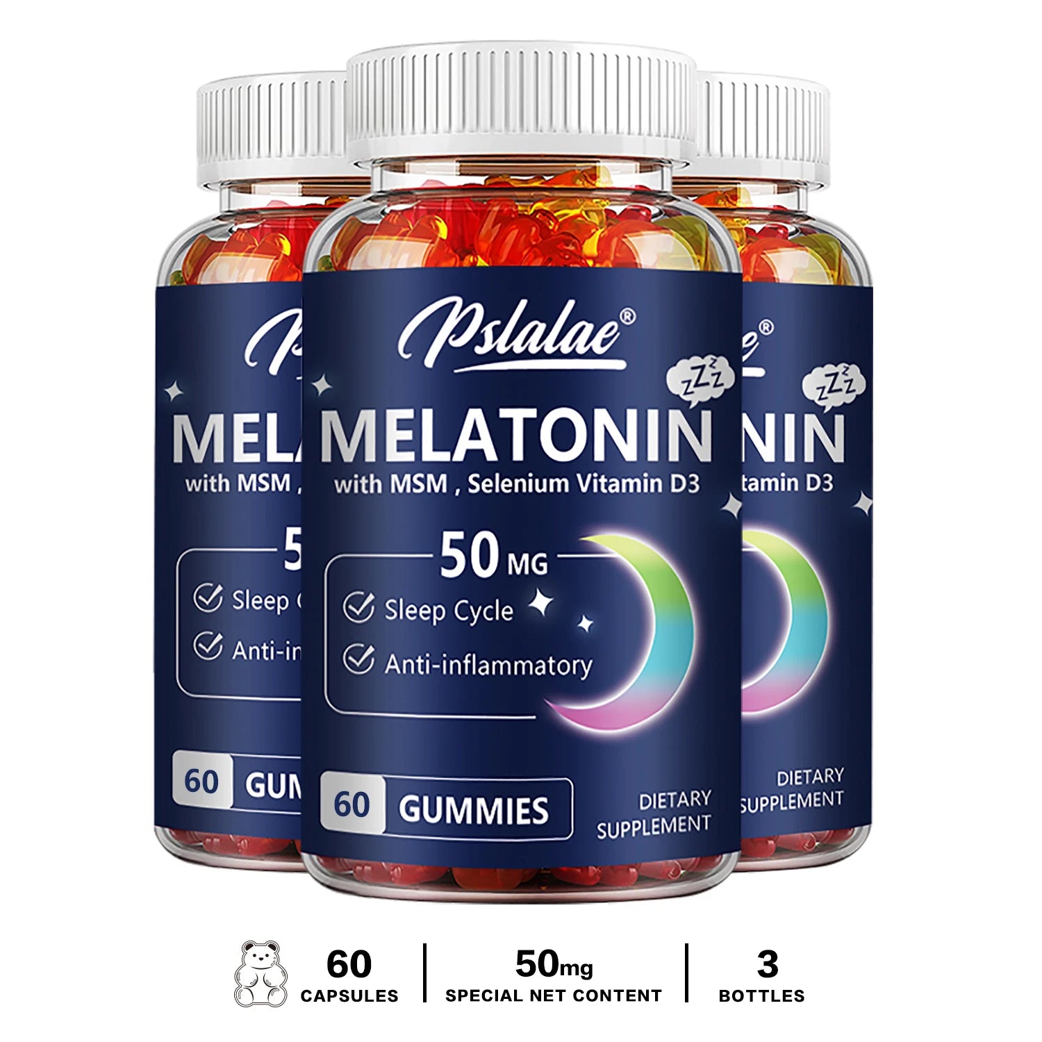 Melatonin Gummies 50Mg - Sleep Aid, Improve Sleep Quality and Support Deep Sleep