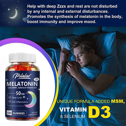 Melatonin Gummies 50Mg - Sleep Aid, Improve Sleep Quality and Support Deep Sleep