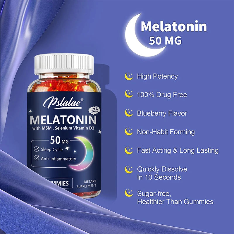 Melatonin Gummies 50Mg - Sleep Aid, Improve Sleep Quality and Support Deep Sleep