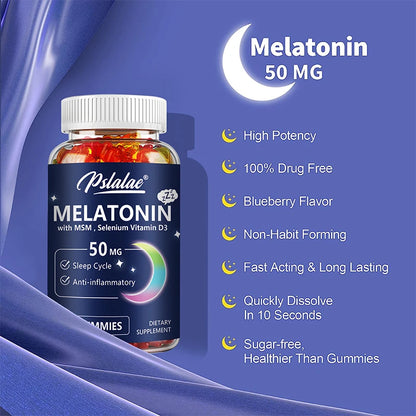 Melatonin Gummies 50Mg - Sleep Aid, Improve Sleep Quality and Support Deep Sleep
