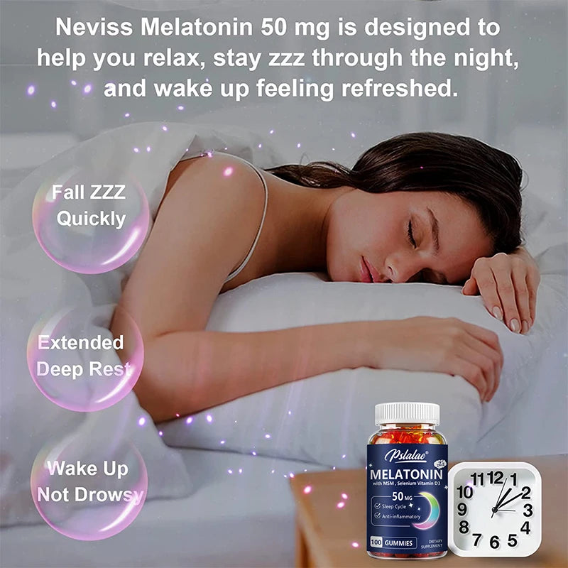Melatonin Gummies 50Mg - Sleep Aid, Improve Sleep Quality and Support Deep Sleep